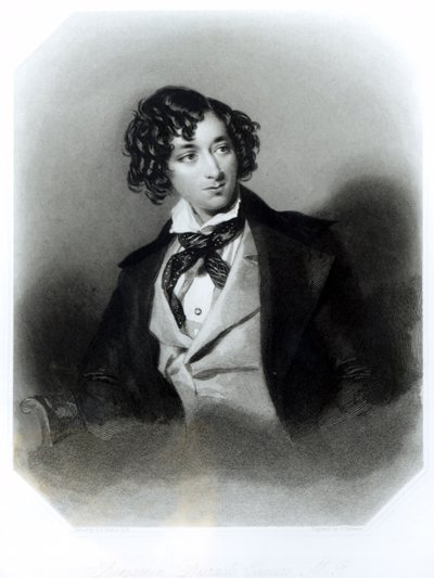 Benjamin Disraeli Esquire (1804-81) M.P. portréja, H. Robinson metszet, 1840 körül alkotó: Alfred Edward Chalon