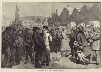 Bérbeadás és szoborvásár Észak-Angliában alkotó: Alfred Edward Emslie