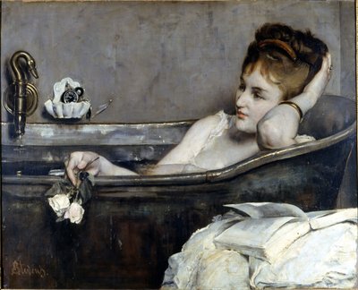 Alfred Stevens: „A fürdő” 1867. Compiègne-i Nemzeti Múzeum alkotó: Alfred Emile Stevens