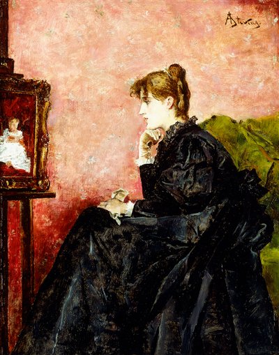 Hölgy feketében, alkotó: Alfred Emile Stevens