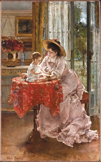 Az elégedett anya, 1872 alkotó: Alfred Emile Stevens