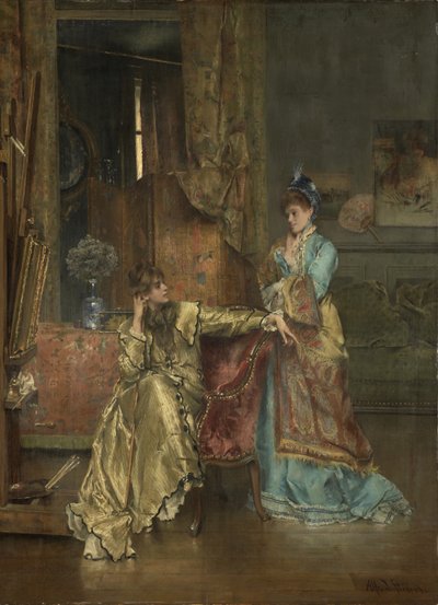A látogatás, 1870 körül alkotó: Alfred Emile Stevens