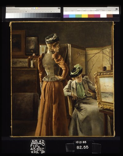 Látogatás a stúdióba (olaj, vászon) alkotó: Alfred Emile Stevens