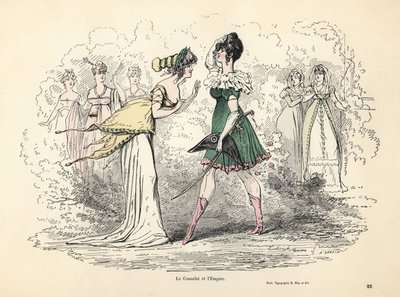 A konzulátus és az első birodalom jelmezeinek karikatúrája, Franciaország alkotó: Alfred Grevin