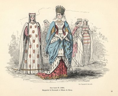 Provence-i Margaret és Claroy-i Rikaus jelmezei. alkotó: Alfred Grevin