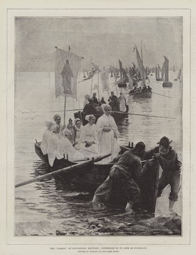 A kegyelem Concarneau-ban, Bretagne-ban, Szent Anna de Fouesnant testvérisége alkotó: Alfred Guillou