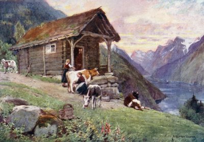 Saeter, Vetle-fjord (színes litó) alkotó: Alfred Heaton Cooper
