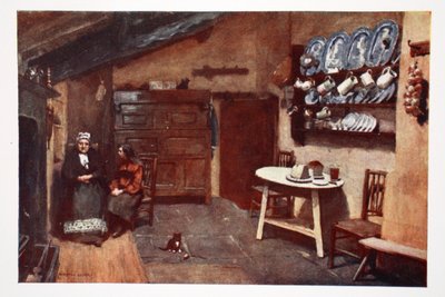 Egy régi fogadó konyhája, Coniston, az eredeti akvarellekről készült nyomatok portfóliójából, 1920 körül. alkotó: Alfred Heaton Cooper