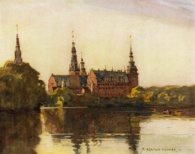 Dánia: Frederiksborg kastély (színes litho) alkotó: Alfred Heaton Cooper