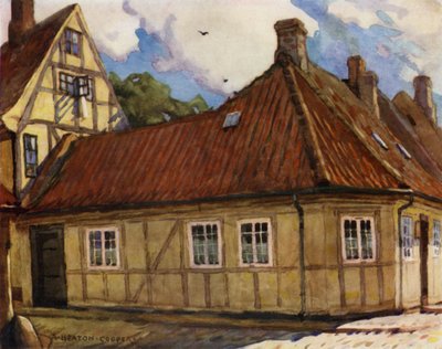 Dánia: Odense, Hans Andersen szülőhelye (színes litó) alkotó: Alfred Heaton Cooper