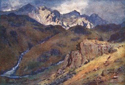 Lake District: Eskdale és Scawfell (színes litográfia) alkotó: Alfred Heaton Cooper
