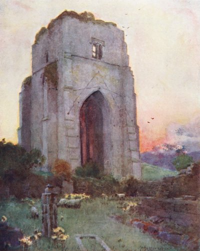 Lake District: Shap Abbey (színes litográfia) alkotó: Alfred Heaton Cooper