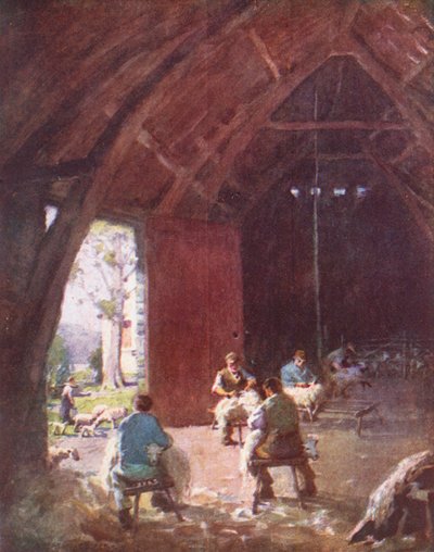 Lake District: Esthwaite Hall Farm (színes lithó) alkotó: Alfred Heaton Cooper