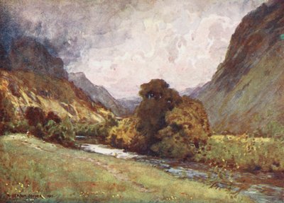 Lake District: John völgye, Keswick közelében (színes lithó) alkotó: Alfred Heaton Cooper