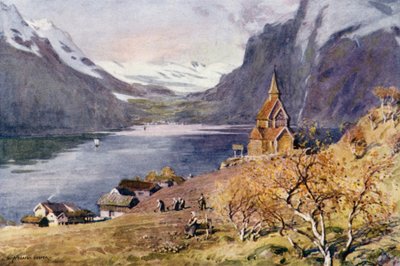 Urnaes templom, Lyster, Sogne fjord alkotó: Alfred Heaton Cooper