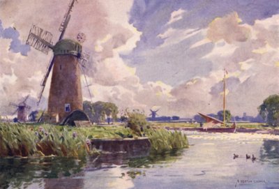 Szélmalmok a Thurne-nél, Norfolk alkotó: Alfred Heaton Cooper
