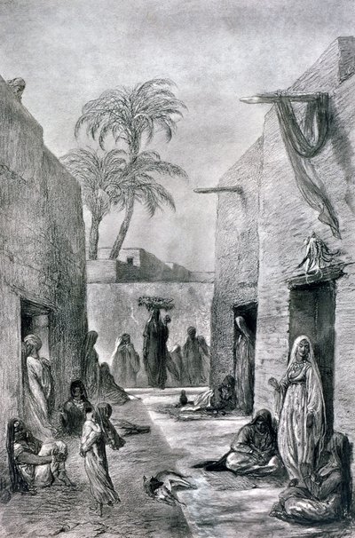 Almees egyiptomi táncos lányok utcája, Egyiptom, 1872 alkotó: Alfred Henri Darjou