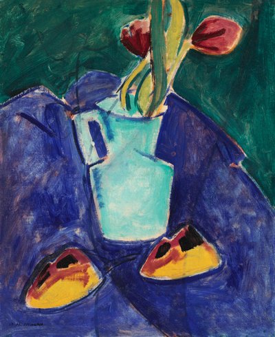 Tulipánok zöld vázában alkotó: Alfred Henry Maurer