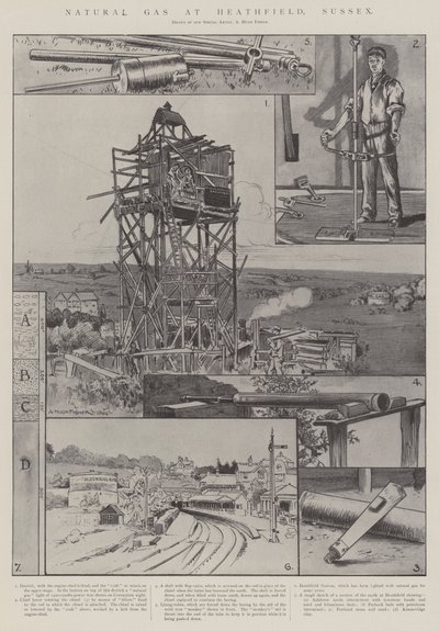 Földgáz Heathfieldben, Sussexben alkotó: Alfred Hugh Fisher