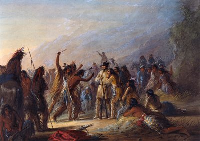 Varjú indiánok támadása alkotó: Alfred Jacob Miller