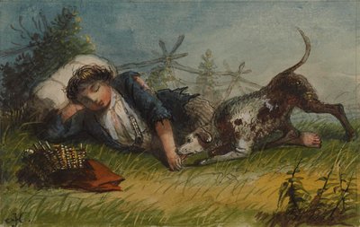 Koldusfiú és a kutyája alkotó: Alfred Jacob Miller