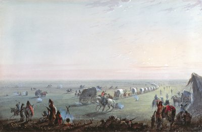 A tábor feloszlása napkeltekor, 1837 alkotó: Alfred Jacob Miller