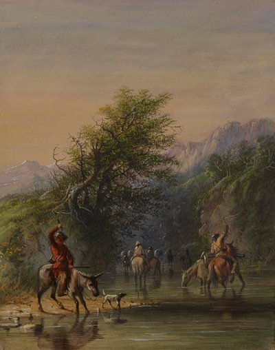 Vízbe lépő karaván alkotó: Alfred Jacob Miller