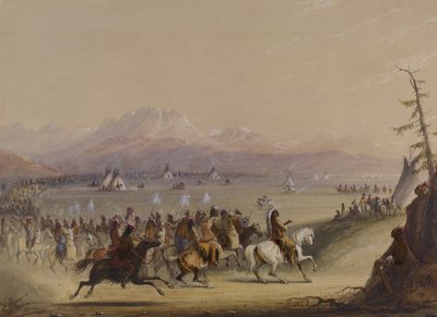 Lovas felvonulás alkotó: Alfred Jacob Miller