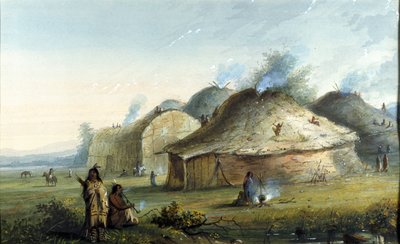 Indián kunyhók alkotó: Alfred Jacob Miller