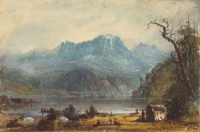 Lake Scene, Wild River Mountains, 1837 körül (akvarell, papír) alkotó: Alfred Jacob Miller