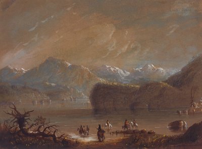 Lake, Wind River Mountains, 1837 körül (akvarell, papír) alkotó: Alfred Jacob Miller
