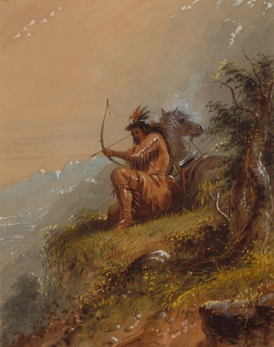 Pawnee Supplying Camp, 1837 körül (akvarell, papír) alkotó: Alfred Jacob Miller