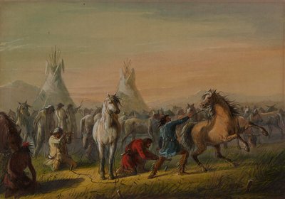 Pikételő lovak alkotó: Alfred Jacob Miller
