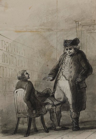 Samuel Johnson és Thomas Davies egy könyvesboltban (James Boswell: Samuel Johnson élete, 1791 című művéből) alkotó: Alfred Jacob Miller