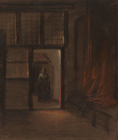 Nő az ajtóban alkotó: Alfred Jacob Miller