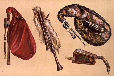 Duda: négy, köztük egy Cornemuse, egy Calabria és egy Musette, a Hangszerekből (színes litho) alkotó: Alfred James Hipkins