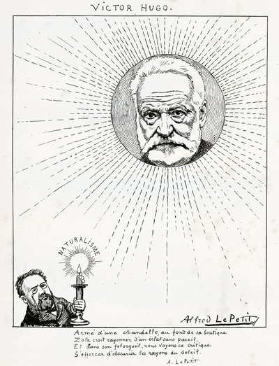 Victor Hugo és Emile Zola karikatúrája, 1875-1880 körül (metszet) alkotó: Alfred Le Petit