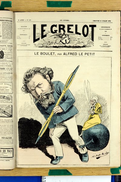 A „Le Grelot” borítója, 119. szám, Szatirikus színekben alkotó: Alfred Le Petit