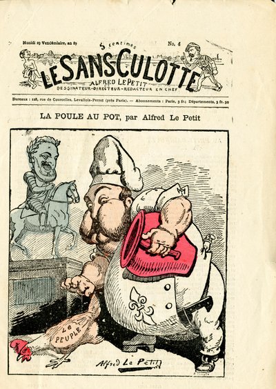 A „Le Sans-Panlotte” borítója, 4. szám, Szatirikus színekben alkotó: Alfred Le Petit