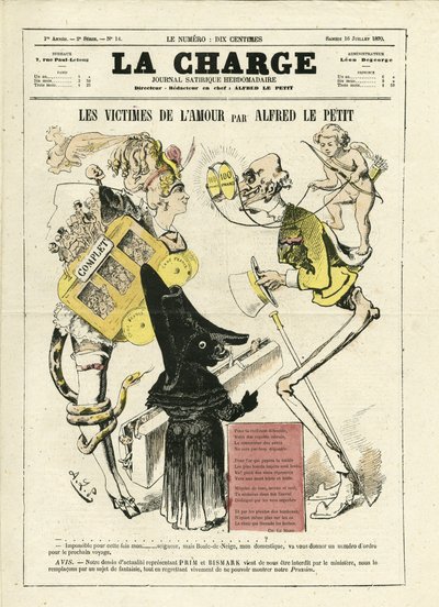 Alfred Le Pete (1841-1909) illusztrációja a La Charge (1870) borítójához, 14. sz. alkotó: Alfred Le Petit