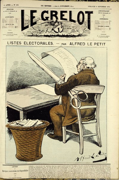 Illusztráció a 178. sz. Le Grelot borítójához alkotó: Alfred Le Petit