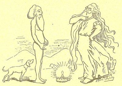Alfred Le Pete (1841-1909) illusztrációja a Gros-Jean és gyógymódja című műben. alkotó: Alfred Le Petit