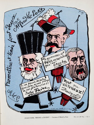 Jules Favre, Trochu és Ducrot, A Harmadik Köztársaság története, 1. kötet. I, Political History, pub. 1933 (színes litho) alkotó: Alfred Le Petit