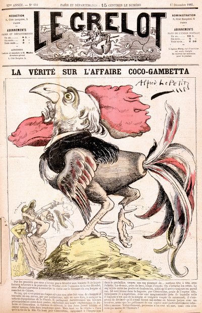 Az igazság a Coco-ügyről (Gambetta és "" csirkék") - Gambetta - Alfred Le Petittytől, a "" Le Grelot""-ban, 1882.12.17. alkotó: Alfred Le Petit