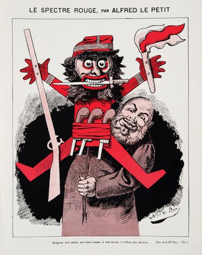 The Red Spectre, A Harmadik Köztársaság története című kötetből I, Political History, pub. 1933 (színes litho) alkotó: Alfred Le Petit