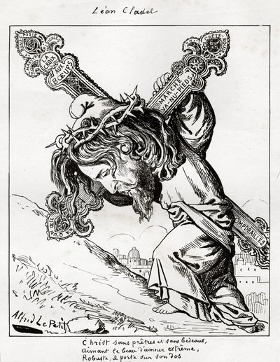 Leon Cladel karikatúrája, 1875-80 körül (metszet) alkotó: Alfred Le Petit