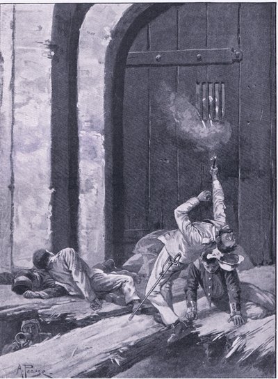 Delhi: Salkeld hadnagy, Bengáli mérnökök felrobbantják a kasmíri kaput, illusztráció a brit szárazföldi és tengeri csatákból, 1915 alkotó: Alfred Pearse