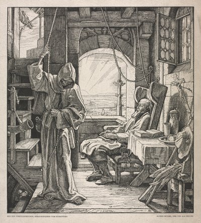 Haláltánc: Halál mint barát, 1850. alkotó: Alfred Rethel