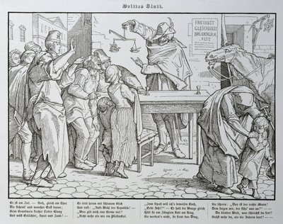 Halál a nyilvános ház előtt, Georg Wigand Lipcsében, 1849-ben megjelent „A halál másik tánca” című művéből alkotó: Alfred Rethel