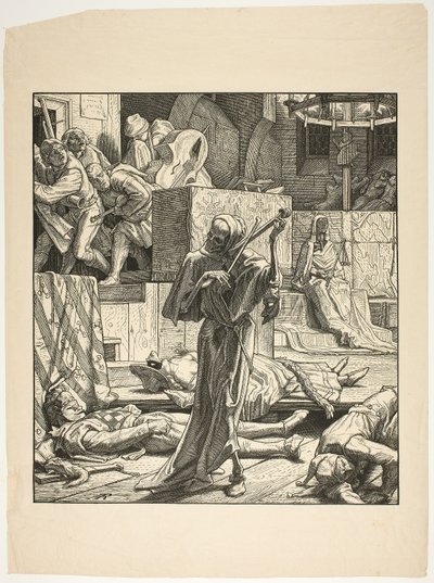 A fojtogató halála, a kolera első kitörése egy álarcosbálban Párizsban, 1831 alkotó: Alfred Rethel